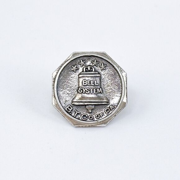 Vintage Sterling Silver Bell System B.T. Co. of PA Tie Pin - Picture 3 of 7